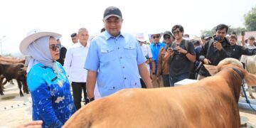 Bupati Bogor Rudy Susmanto saat peresmian Pasar Hewan Jonggol.(Foto: Humas Pemkab Bogor)