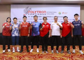 Polytron Pontianak International Challenge 2026 digelar 25–30 Agustus 2026 di GOR Terpadu Ahmad Yani, Pontianak, Kalimantan Barat. Turnamen ini kolaborasi PP PBSI dan Pengprov PBSI Kalbar, dan Polytron.(Foto: Dok. PBSI)