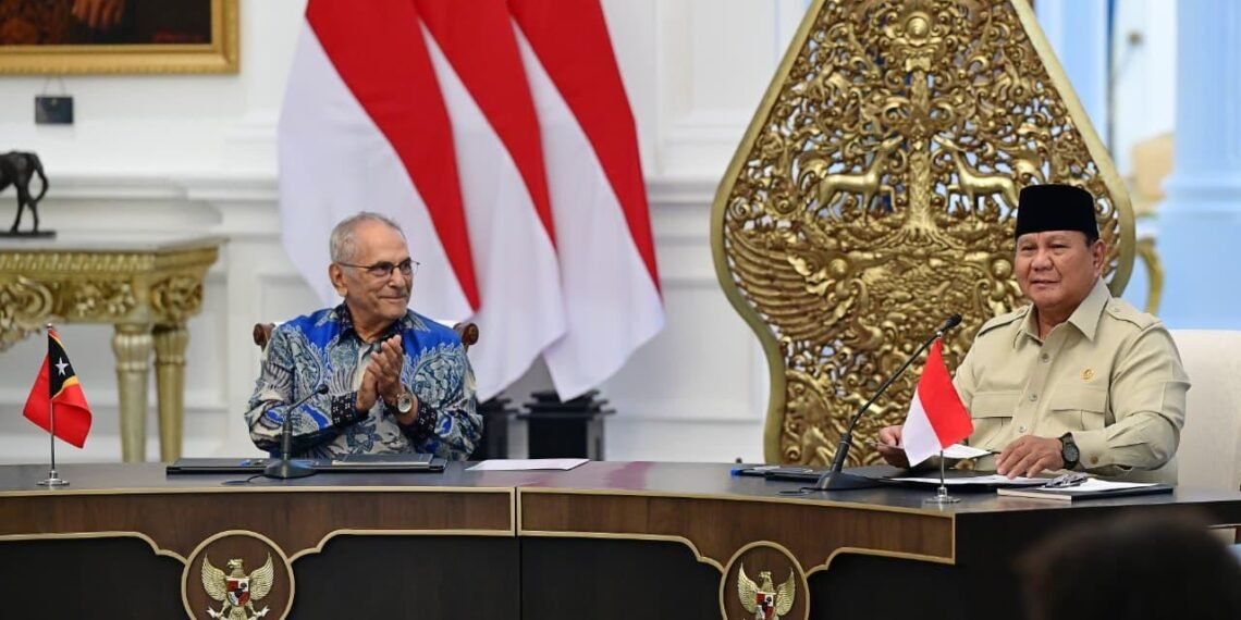 Presiden Prabowo Subianto menyambut hangat kunjungan Presiden Timor-Leste José Ramos-Horta bersama 20 peraih Nobel dari berbagai negara di Istana Merdeka, Jakarta, pada Jumat (28/07/2026).(Foto: Setkab)