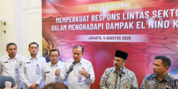Kepala BMKG, Teuku Faisal Fathani, menjelaskan resume Dialog Nasional bertajuk “Memperkuat Respons Lintas Sektor dalam Menghadapi Dampak El Niño Kuat” yang diselenggarakan Kementerian PPN/Bappenas di Jakarta, Selasa (4/8).(Foto: Humas BMKG)