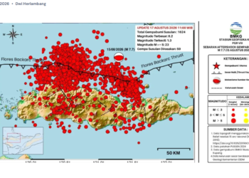 Gempa NTT susulah atau aftershock.(Image: BMKG)