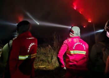 Tim operasi terpadu Kementerian Kehutanan memadamkan kebakaran Bromo.(Foto: Humas Kemenhut)
