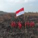 Upacara HUT Kemerdekaan di daerah kebakaran.(Foto: Humas Kemenhut)