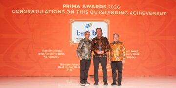 Pada ajang PRIMA Awards 2026, bank bjb berhasil meraih lima penghargaan kategori Titanium Awards sebagai bentuk apresiasi atas keberhasilan perusahaan menghadirkan layanan transaksi perbankan yang unggul dan berkinerja terbaik sepanjang tahun 2026.(Foto: bank bjb)