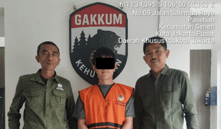Seorang warga negara Republik Korea berinisial JJ (25) diamankan saat hendak terbang menuju Seoul pada Selasa, 28 Juli 2026. Membawa 8 ekor biawak.(Foto: Humas Kemenhut)