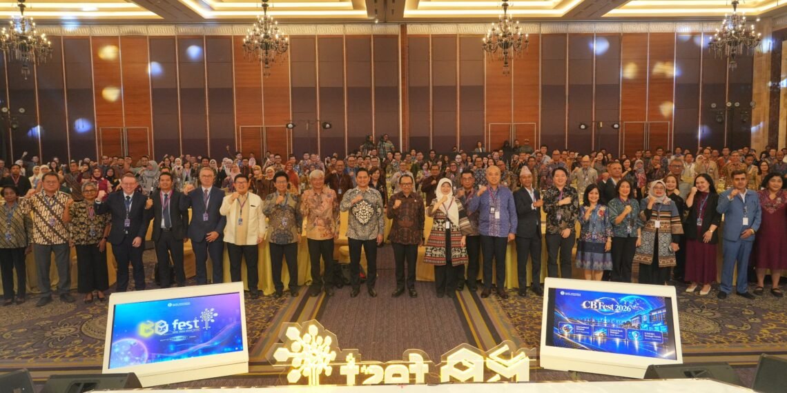 Deputi Gubernur Bank Indonesia, Thomas A. M. Djiwandono, bersama jajaran terkait dalam pembukaan Central Banking Services Festival (CB Fest) 2026 di Hotel Kempinski, Jakarta (28/9).(Foto: Website Bank Indonesia)