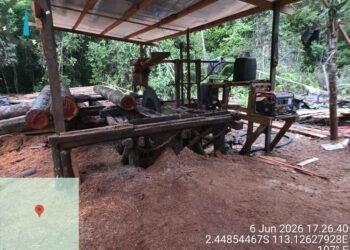 Barang bukti propteri yang dilakukan untuk illegal logging.(Foto: Humas Kemenhut)