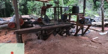 Barang bukti propteri yang dilakukan untuk illegal logging.(Foto: Humas Kemenhut)