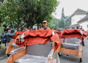 Becak listrik bantuan pemerintah pusat untuk Kota Bandung.(Foto: Humas Pemkot Bandung)