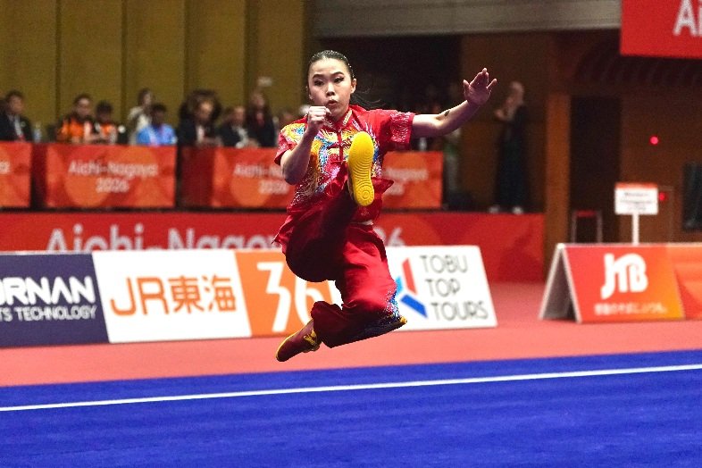 Eugenia Diva Widodo berhasil menyumbangkan medali perunggu pada ajang Asian Games Aichi-Nagoya 2026 di Aichi Prefectural Martial Arts Hall, Senin (21/9). (foto:Gilang/kemenpora.go.id)