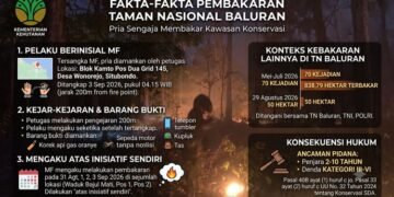 Data dan fakta upaya pembakaran Taman Nasional Baluran di Jawa Timur.(Image: Kemenhut)