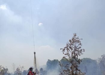 Penanganan pemadaman hotspot karhutla.(Foto: Humas Kemenhut)