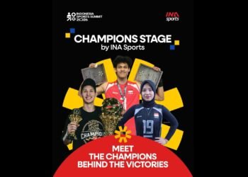 Champions Stage dalam gelaran Indonesia Sports Summit (ISS) 2026. Acara ini mempertemukan para juara nasional musim 2026 dari cabang olahraga sepak bola, basket, dan voli dalam satu panggung. (foto: dok/Kemenpora)