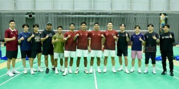 Sebagian anggota kontingan Tim Bulutangkis Indonesia untuk Asian Games Aichi-Nagoya 2026.(Foto: Humas PBSI)