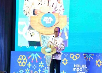 Menperin Agus Gumiwang Kartasasmita di acara Industrial Festival x Halal Indo 2026.(Foto: Dok. Kemenperin)