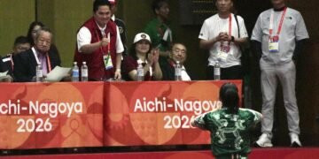 Menpora RI Erick Thohir memberikan lecutan motivasi bagi para atlet untuk memberikan penampilan terbaik dan meraih medali emas di arena Asian Games 2026. (foto:Gilang/kemenpora.go.id)