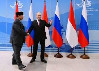 Presiden Federasi Rusia Vladimir Putin dan Presiden Republik Indonesia Prabowo Subianto di Vladivostok, Rusia, pada Kamis (03/09/2026).(Foto: BPMI Setpres)