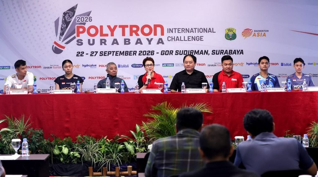 Konferensi pers Polytron Surabaya International Challenge.(Foto: Dok. PBSI)