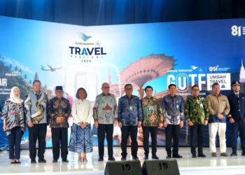 Suasana pembukaan Garuda Indonesia Travel Fair (GATF) 2026. GATF 2026 berlangsung pada 28–30 Agustus 2026 di Jakarta Convention Center (JCC).(Foto: Humas Kemenpar)