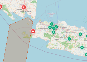 Bandara sudah dibuka dan masih tutup akibat abu vulkanik Gunung Anak Krakatau per Selasa 8/9/2026 pukul 06.00 WIB.(Image: BMKG)