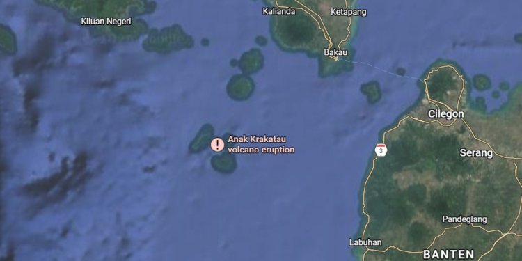 Gunung Anak Krakatay di Selat Sunda.(Image: Google)