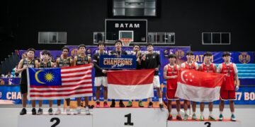 Indonesia sukses kawinkan gelar juara Asia Tenggara di SEABA U17 3x3 Championship 2026. Kepastian ini didapat usai Timnas Basket U17 3x3 baik putra maupun putri menangkan laga final yang berlangsung di HiTest Arena Batam, (dok. PERBASI via Kemenpora)