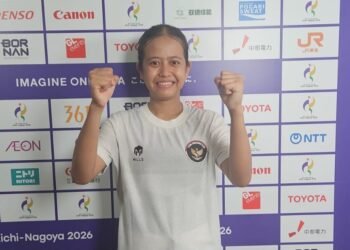 Atlet teqball putri Indonesia, Sumaya, melaju ke final nomor tunggal putri Asian Games Aichi-Nagoya 2026. Tiket ke partai puncak diraih setelah melewati laga semifinal dramatis. (dok. NOC Indonesia)