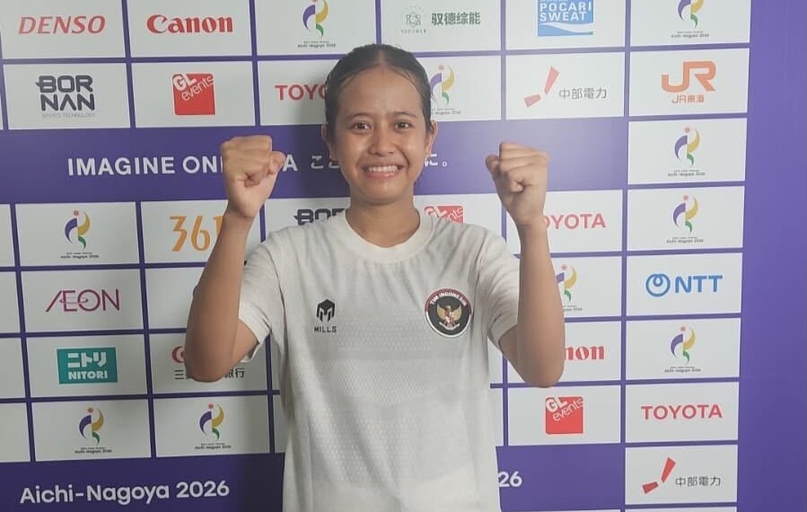 Atlet teqball putri Indonesia, Sumaya, melaju ke final nomor tunggal putri Asian Games Aichi-Nagoya 2026. Tiket ke partai puncak diraih setelah melewati laga semifinal dramatis. (dok. NOC Indonesia)