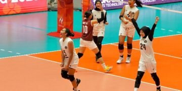Timnas voli putri Indonesia memastikan diri melangkah ke babak perempat final Asian Games Aichi-Nagoya 2026 meski harus kalah dari tim tuan rumah Jepang dengan skor 1-3. (foto:Gilang/Kemenpora.go.id)