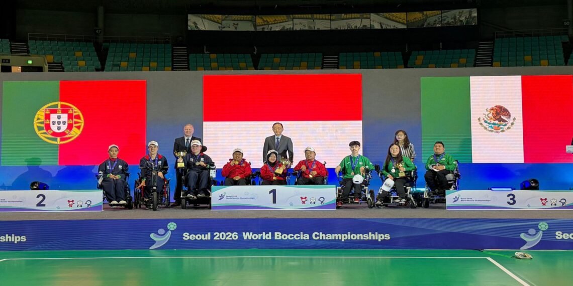 Tim boccia Indonesia mengukir prestasi bersejarah pada World Boccia Championship 2026 di Seoul, Korea Selatan. Tampil untuk pertama kalinya di kejuaraan dunia, Indonesia berhasil membawa pulang tiga medali emas dan satu perak. (foto: NPCI Indonesia)