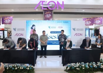 Menteri Perdagangan Budi Santoso “Launching Akses Pasar UMKM Pangan Kemasan ke AEON Indonesia” di AEON Mall BSD City, Kabupaten Tangerang, pada Rabu, (9/9).(Foto: Dok. Kemendag)