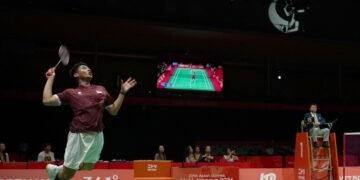 Moh Zaki Ubaidillah, mengungkapkan kunci keberhasilannya setelah berhasil merebut medali emas di ajang Asian Games 2026 Aichi-Nagoya di Ichinomiya City Sports Gymnasium, Jepang.(foto:Gilang/kemenpora.go.id)