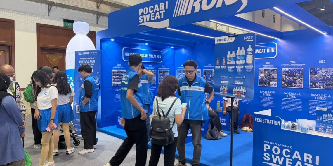 Virtual Run, konsep booth Pocari Sweat di Indonesia Sports Summit 2026. (Dok.Suci/Kemenpora)