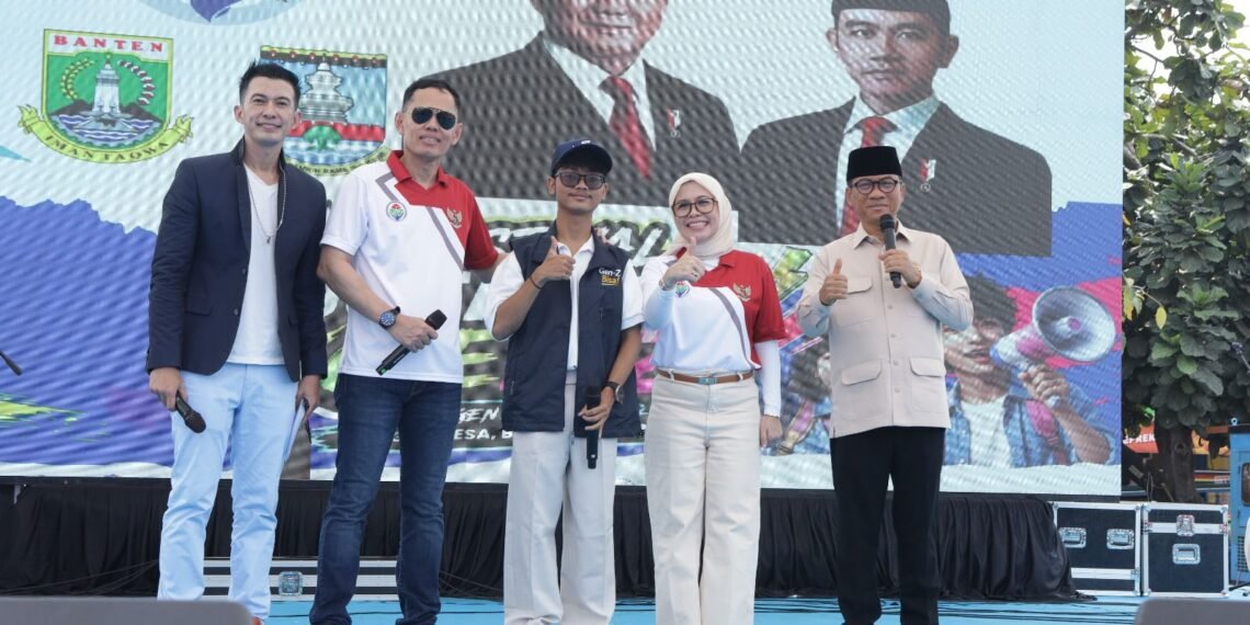 bank bjb mendukung Festival Duta Desa Gen Z 2026 yang digelar di Alun-Alun Kramatwatu, Kecamatan Kramatwatu, Kabupaten Serang, Sabtu (29/8/2026).(Foto: Humas bank bjb)