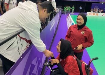 Menpora Erick Thohir yang menyaksikan dan meberikan dukungan langsung, menyampaikan rasa syukur dan apresiasi atas perjuangan para atlet Bocia di Asian Games 2026.(foto:raiky/kemenpora.go.id)