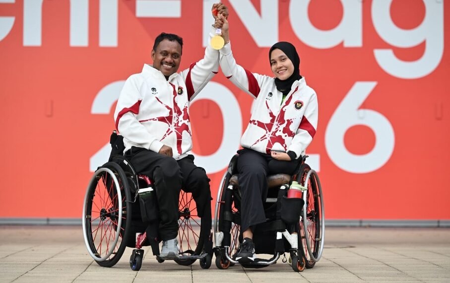 Barce Layaba dan Leli Marlina membeberkan kunci suksesnya setelah berhasil meraih medali emas di Asian Para Games 2026. (foto:agung/NPC Indonesia)