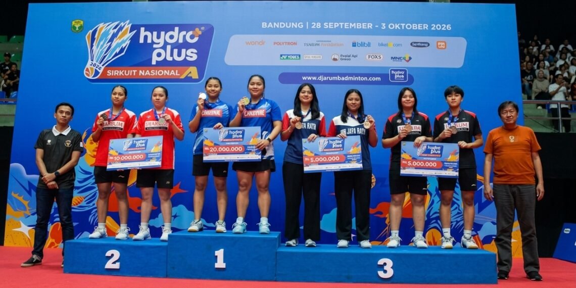 Klub asal Bandung, Mutiara Cardinal mampu meraih gelar juara Ganda Taruna Putri pada Sirnas A Jabar 2026. Final kejuaraan itu berlangsung Sabtu 3 Oktober 2026.(Foto: Istimewa)