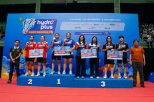 Klub asal Bandung, Mutiara Cardinal mampu meraih gelar juara Ganda Taruna Putri pada Sirnas A Jabar 2026. Final kejuaraan itu berlangsung Sabtu 3 Oktober 2026.(Foto: Istimewa)