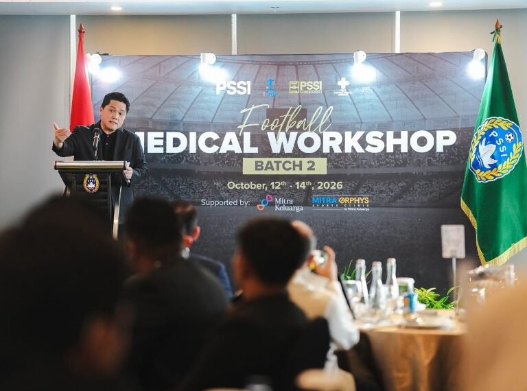 Setelah sukses batch 1, PSSI kembali menyelenggarakan Football Medical Workshop 2026 Batch 2 di Avenzel Hotel and Convention, Cibubur, Jakarta Timur 12-14 Oktober 2026. (foto:Andre/kemenpora.go.id)