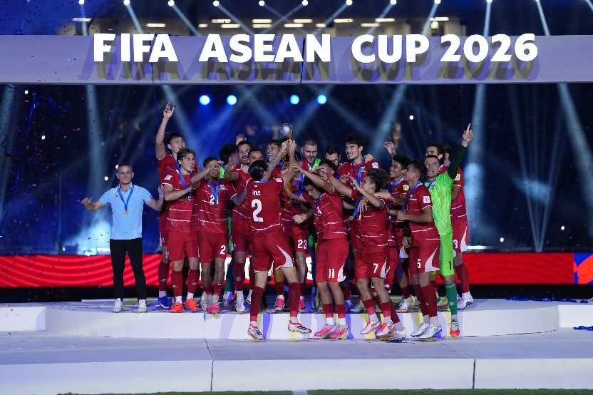 Ketua Umum PSSI Erick Thohir menilai hasil luar biasa Timnas Indonesia sebagai juara FIFA ASEAN Cup 2026 adalah pelajaran bagus untuk masuk ke Piala Dunia. (foto:Herry/kemenpora.go.id)