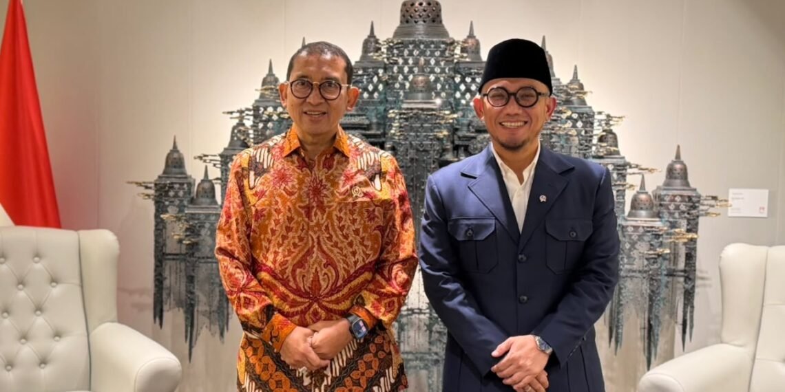 Menteri Kebudayaan Fadli Zon (kiri) dan Wakil Menteri Haji dan Umrah Dahnil Anzar Simanjuntak di Kantor Kementerian Kebudayaan, Kamis (22/10/2026).(Foto: Dok. Kemenhaj)