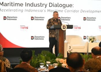 Menteri Perhubungan Dudy Purwagandhi, dalam Workshop Danantara’s Maritime Industry Dialogue: Accelerating Indonesia’s Maritime Corridor Development, di Wisma Danantara, Jakarta, Selasa (6/10).(Foto: Dok. Kemenhub)