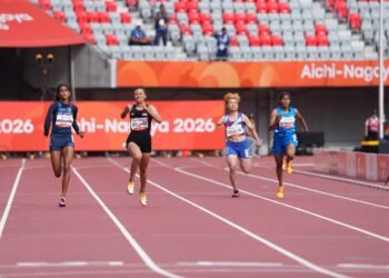 Atlet para atletik Indonesia, Nanda Mei Sholihah berhasil mengamankan tempat ketiga usai membukukan catatan waktu 25,93 detik di nomor Women’s 200 meter T47. (foto:raiky/kemenpora.go.id)