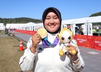 Atlet panahan Nurisa Dian Ashrifah meraih emas di nomor Compound Women Individual. (foto:dok/tim panahan Indonesia)