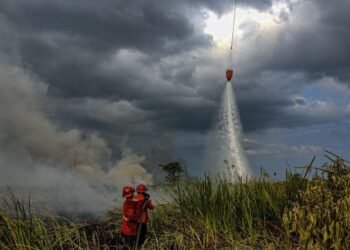 Pemadaman karhutla.(Foto: Humas Kemenhut)