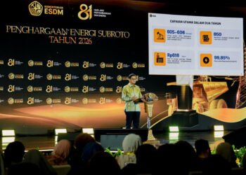 Wakil Menteri Energi dan Sumber Daya Mineral (ESDM) Yuliot pada Malam Puncak Perayaan Hari Jadi ke-81 Pertambangan dan Energi di Hotel Westin Jakarta, Jumat (23/10/2026) malam.(Foto: Humas Kementerian ESDM)
