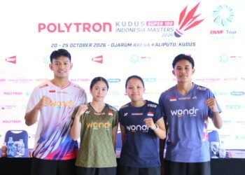 Sebagian wakil Indonesia di Polytron Kudus Indonesia Masters.(Foto: Dok. PBSI)