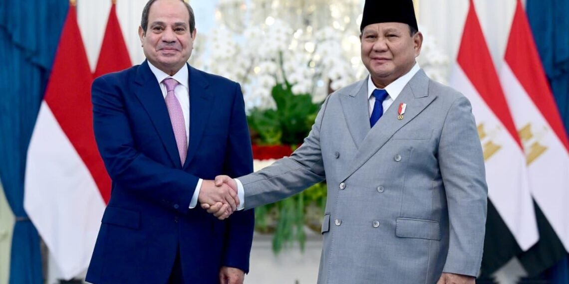 Presiden Republik Indonesia, Prabowo Subianto menerima kunjungan kenegaraan Presiden Republik Arab Mesir, Abdel Fattah El-Sisi di Istana Kepresidenan Jakarta, pada Minggu (11/10/2026).(Foto: BPMI Setpres)