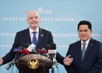 Presiden FIFA Gianni Infantino menyebut penyelenggaraan FIFA ASEAN Cup 2026 di Indonesia berlangsung dengan sukses. Bahkan Gianni memuji Indonesia sebagai tuan rumah yang hebat. (foto:raiky/kemenpora.go.id)