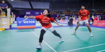 Pasangan ganda campuran Moses Andar Simanjuntak / Reya Azzahra Yulianti.(Foto: Dok. Humas PBSI)